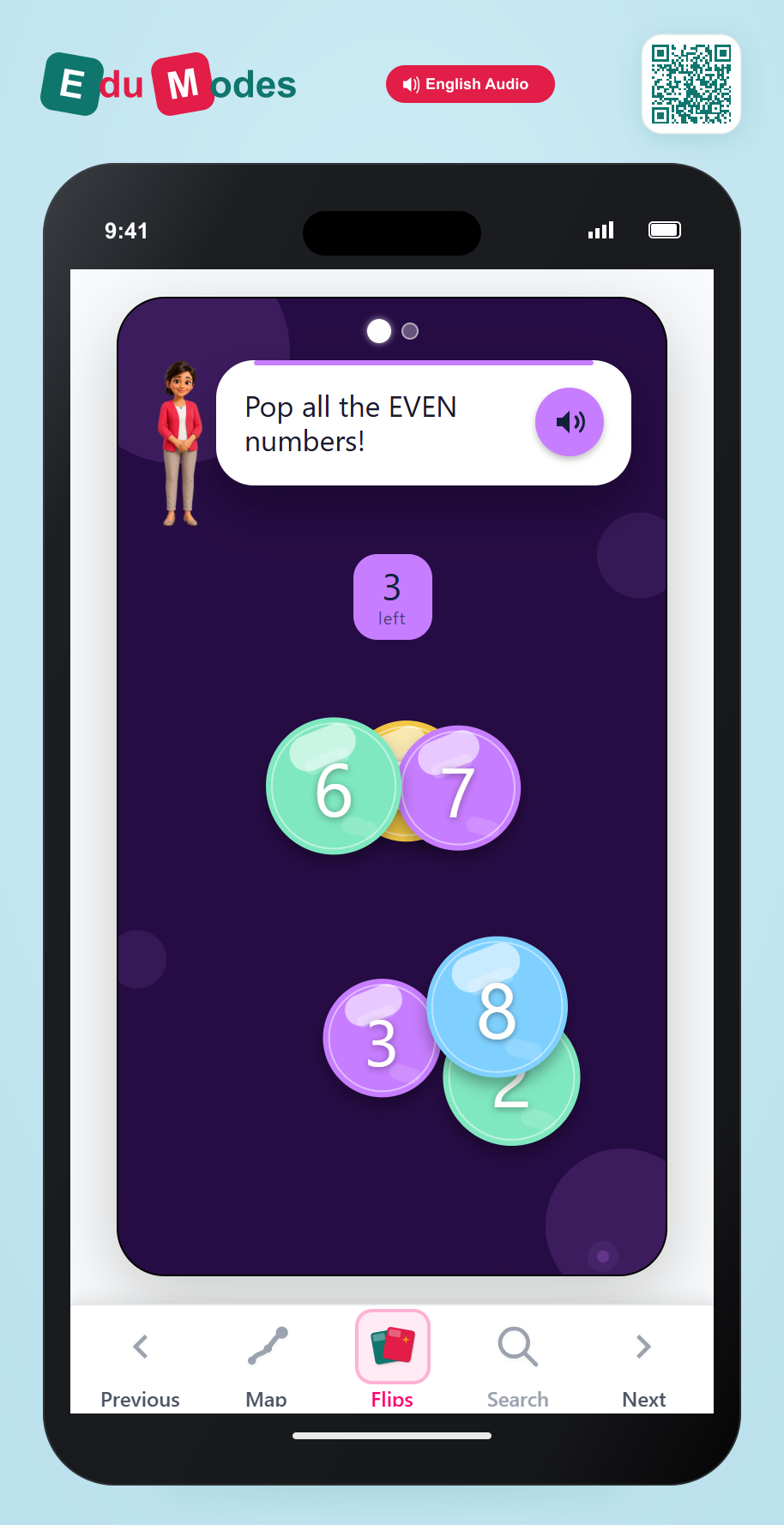 Pop Even and Odd Bubbles - Interactive Learning Game Preview