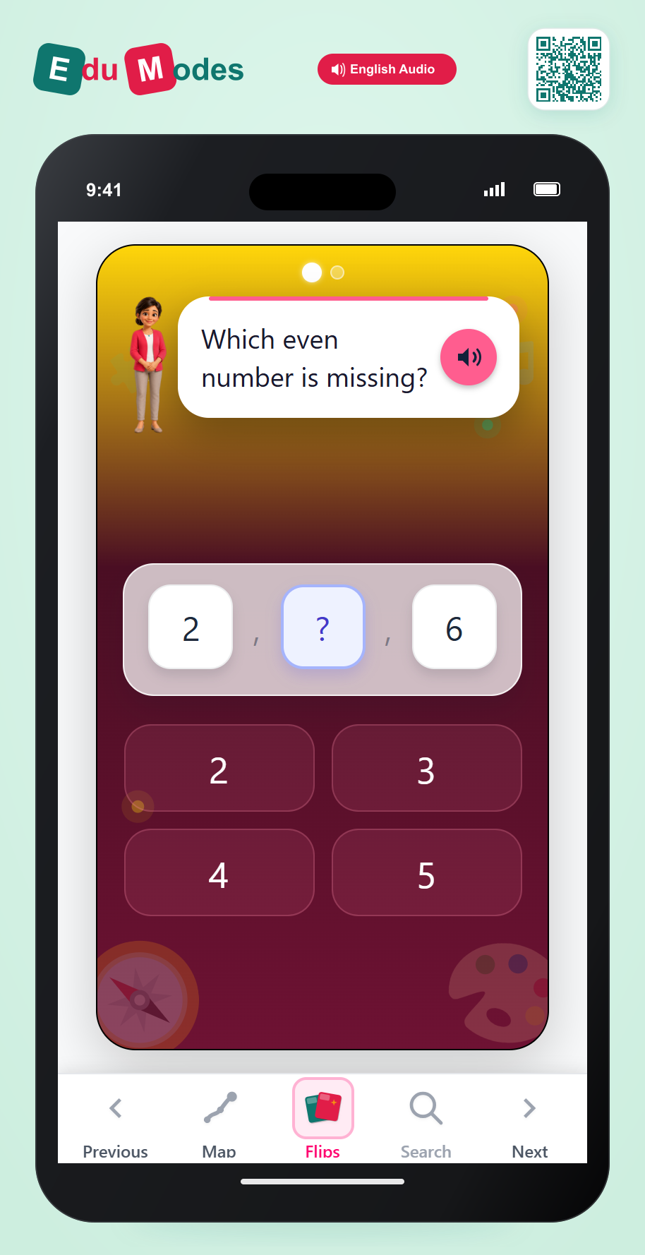 Which even or odd number comes before or after - Even Before Visual 1 - Interactive Learning Game Preview