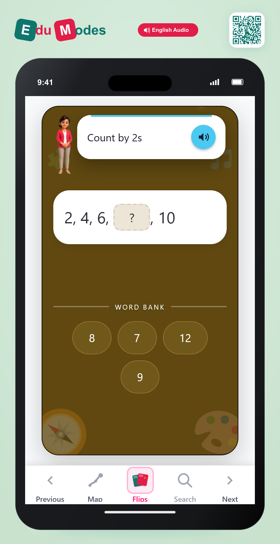 Skip Count by 2s (Easy 1) - Interactive Learning Game Preview