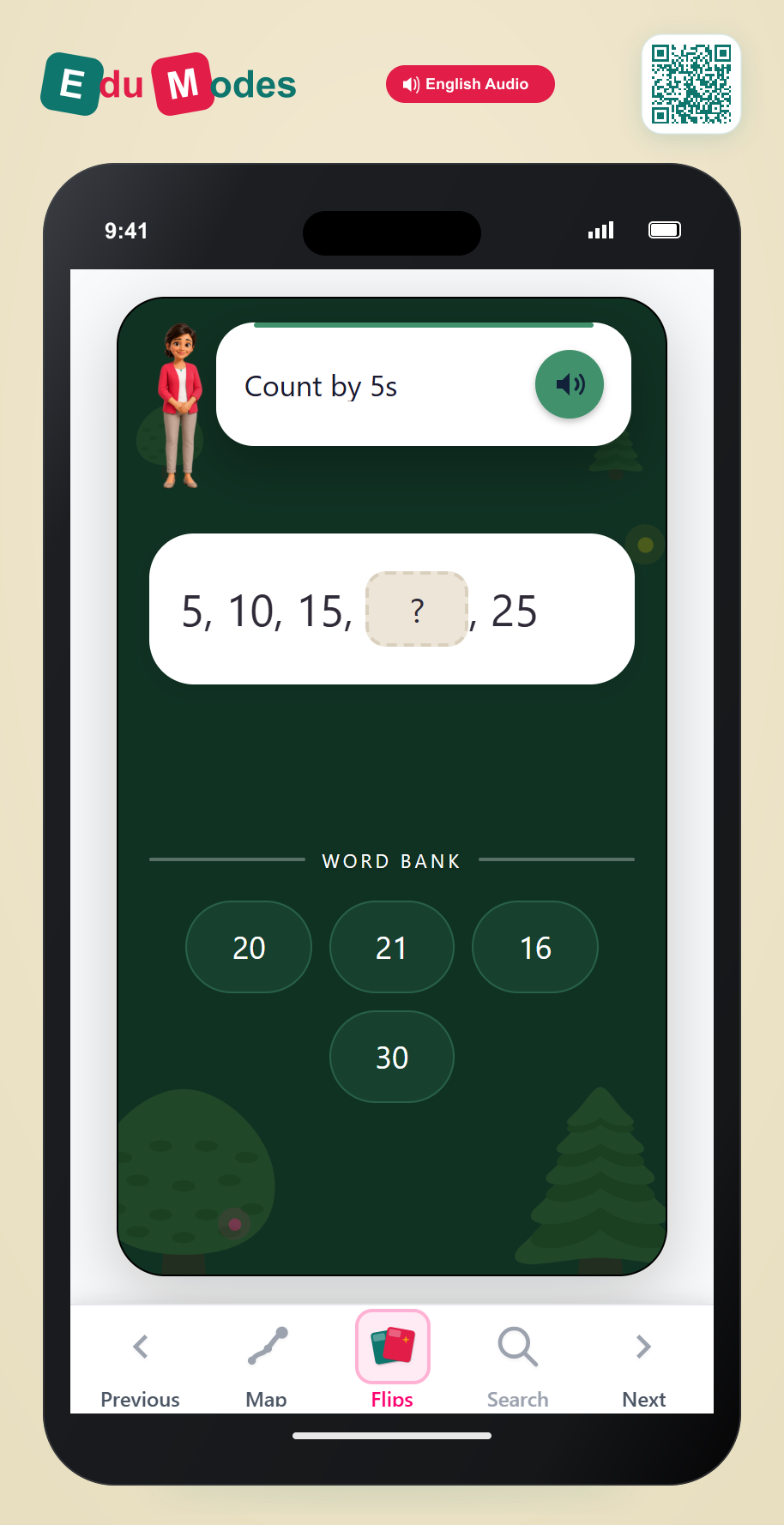Skip Count by 5s (Easy 1) - Interactive Learning Game Preview
