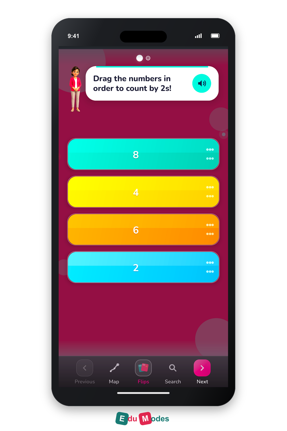 Skip-counting patterns - Count by 2s Order - Interactive Learning Game Preview