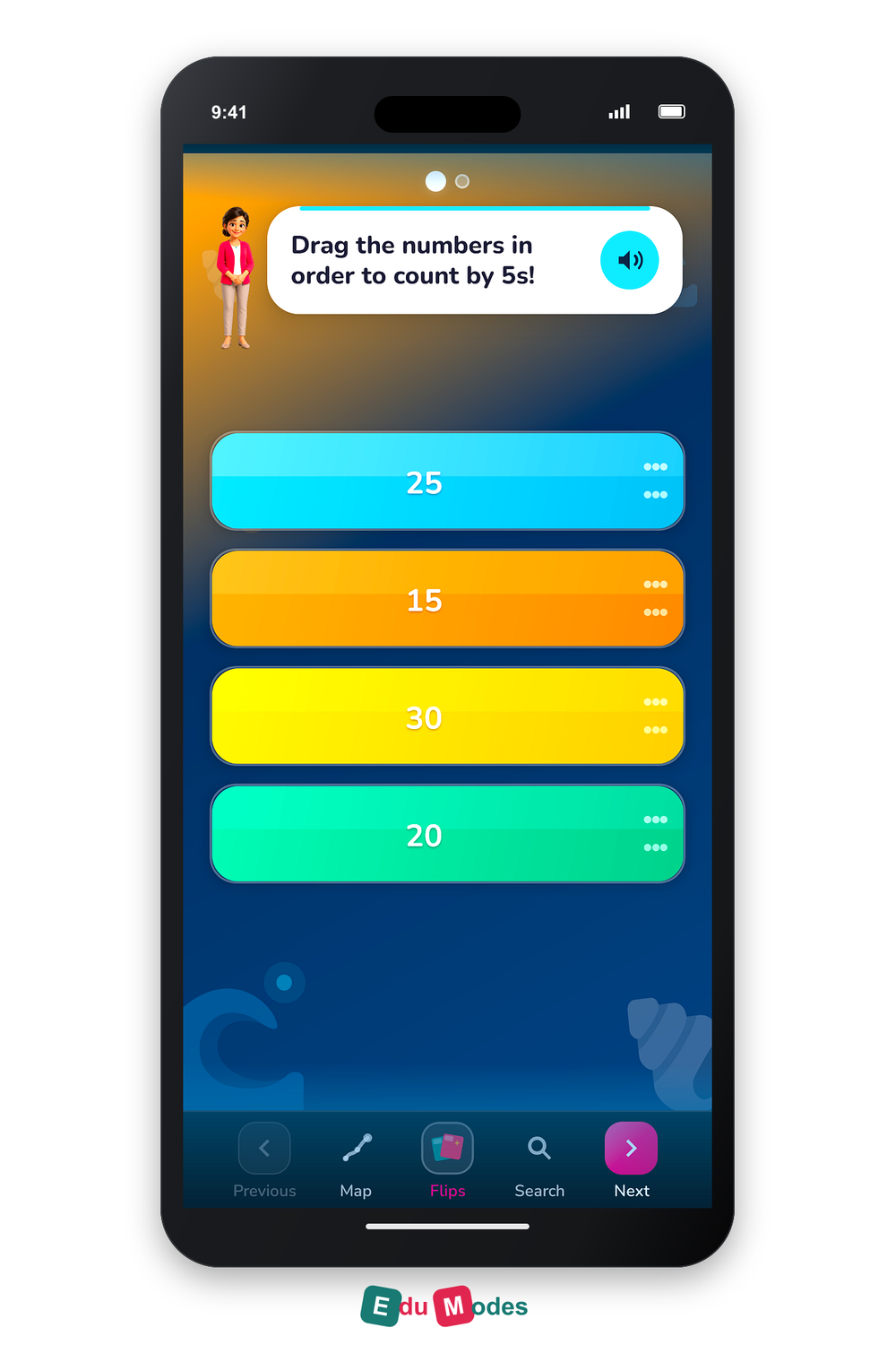 Skip-counting patterns - Count by 5s Order - Interactive Learning Game Preview