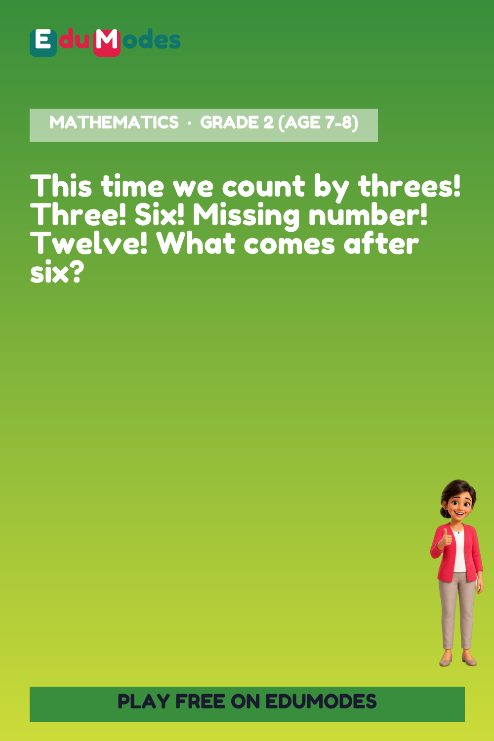 Skip-counting patterns - Count by 3s - Interactive Learning Game Preview