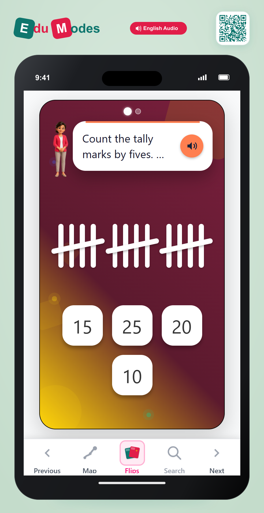 Skip-counting sequences - Tally 5s - Interactive Learning Game Preview