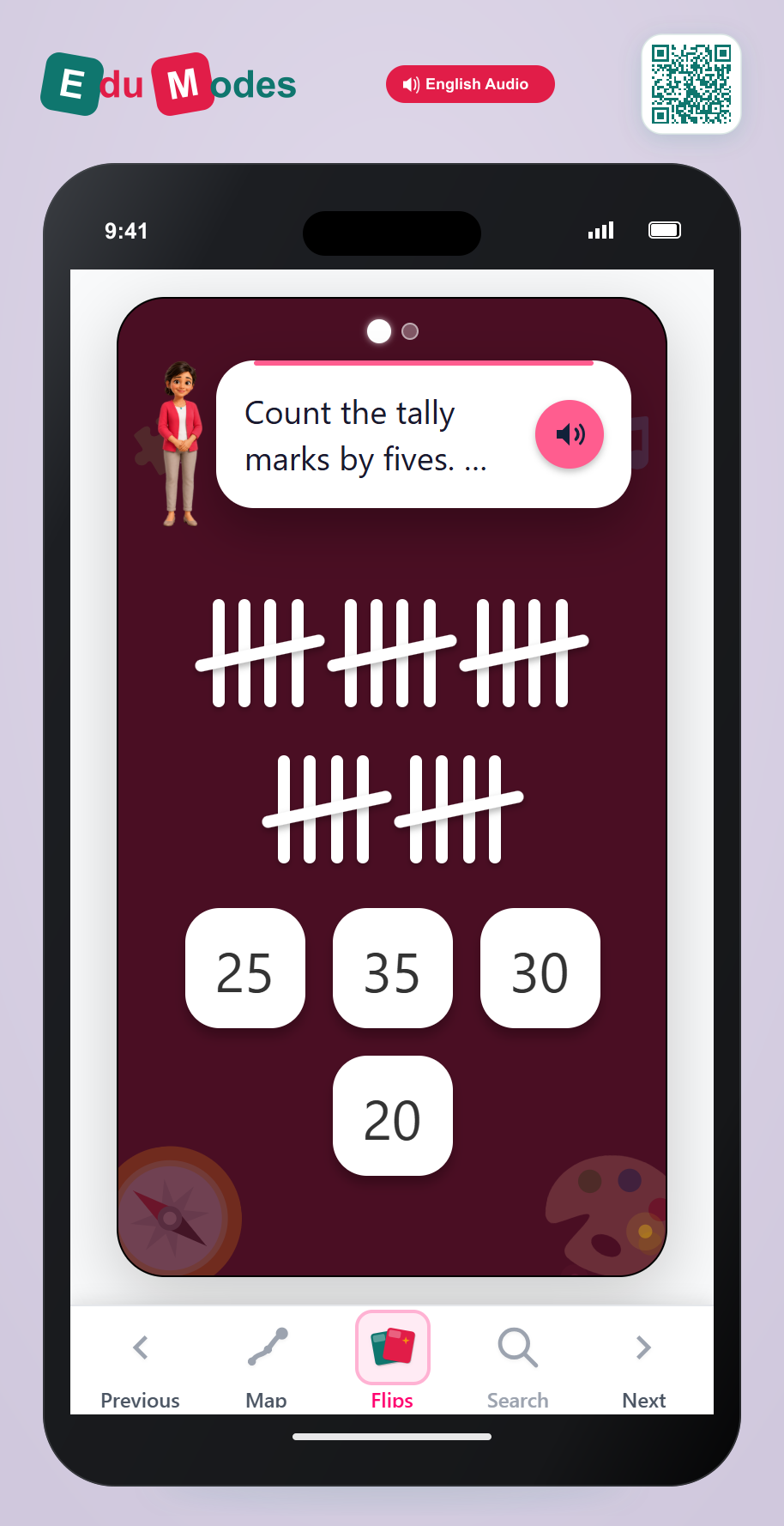 Skip-counting sequences - More Tally 5s - Interactive Learning Game Preview