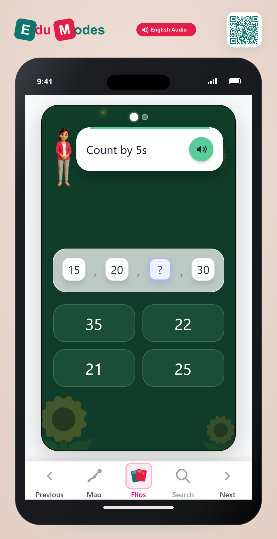 Counting patterns - up to 100 - Count by 5s - Interactive Learning Game Preview