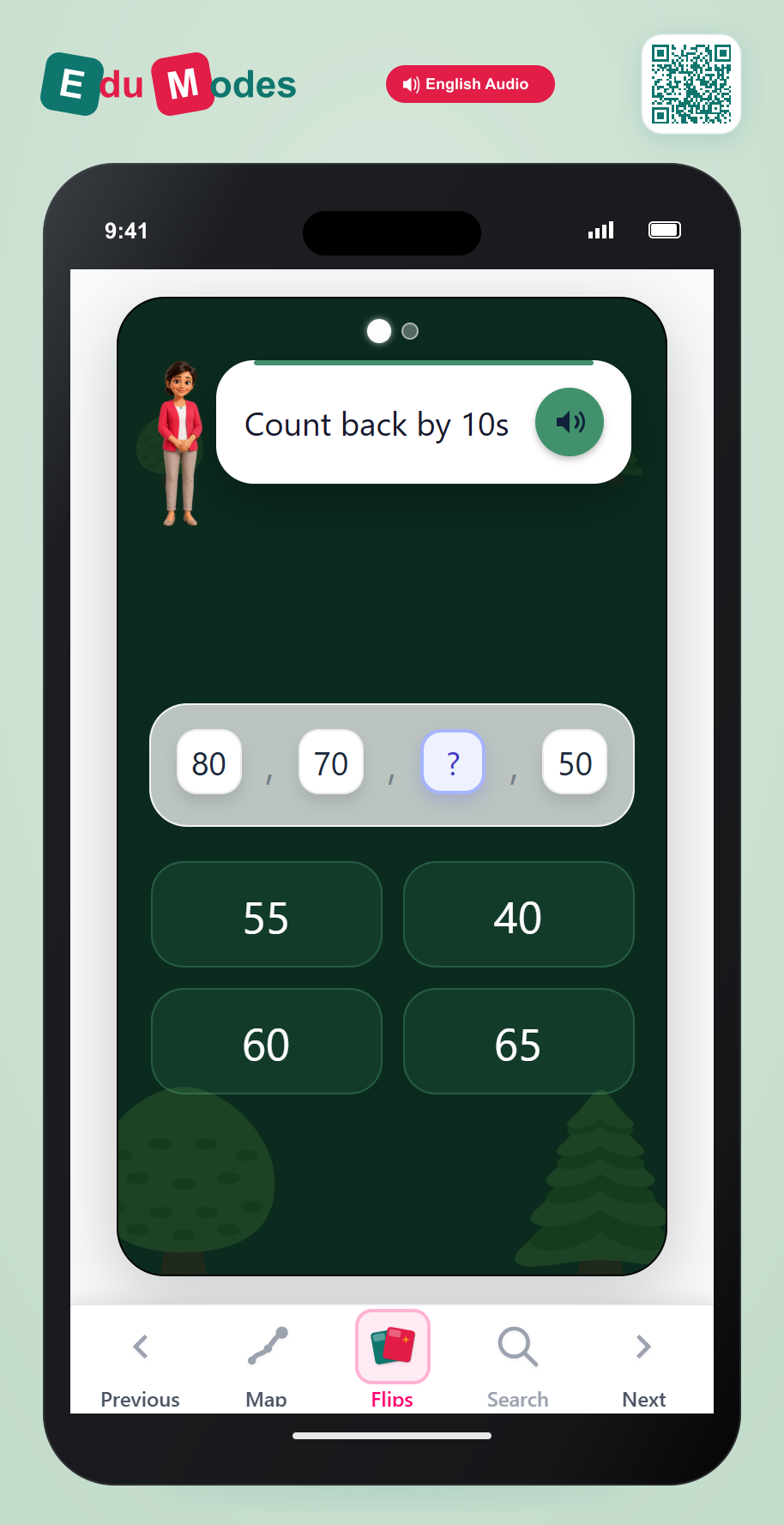 Counting patterns - up to 100 - Backwards - Interactive Learning Game Preview