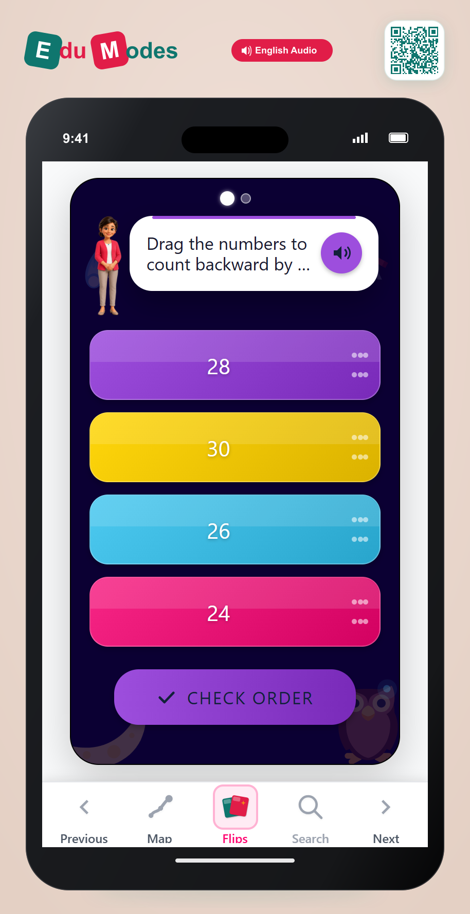 Counting patterns - up to 100 - Order Backwards - Interactive Learning Game Preview