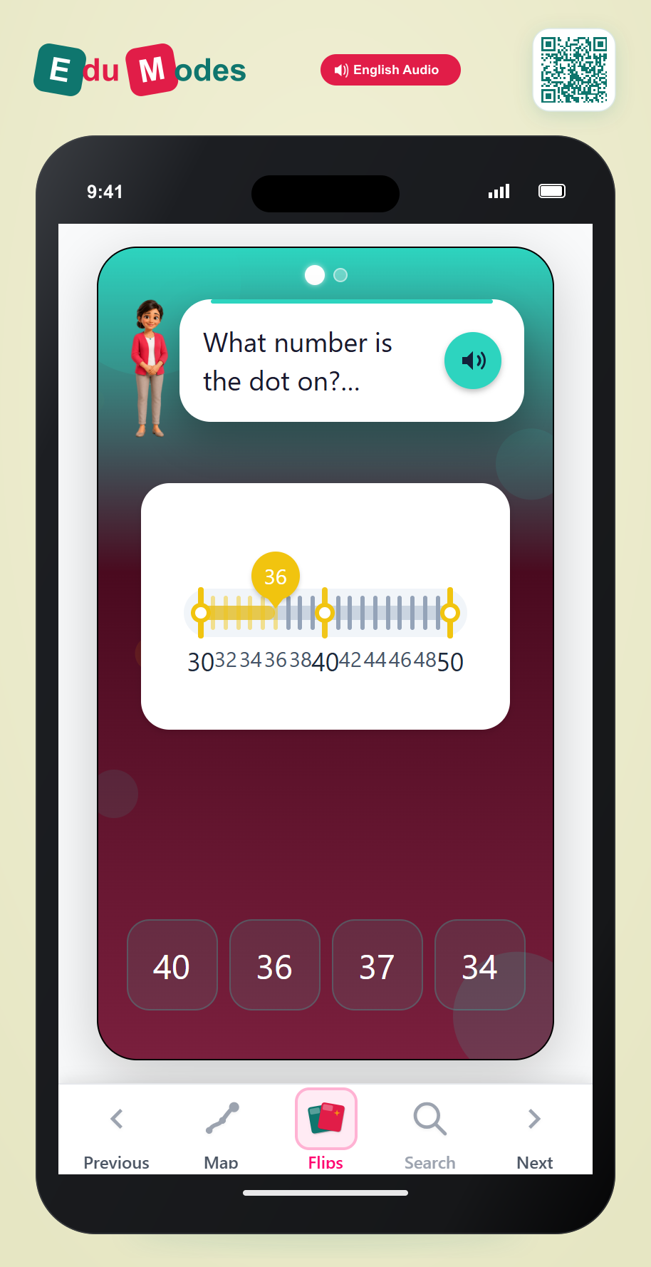 Number Line 30-50 - Interactive Learning Game Preview