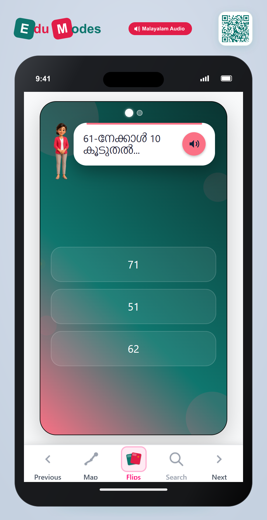 Hundred Chart - 10 More Abstract (Malayalam) - Interactive Learning Game Preview