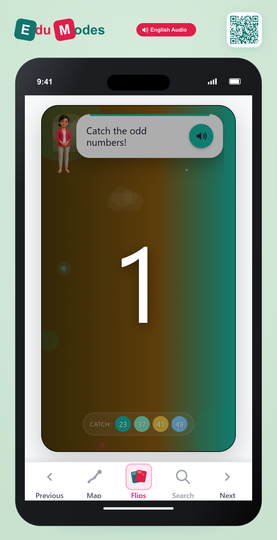 Identify numbers as even or odd - Catch Odd 50 - Interactive Learning Game Preview