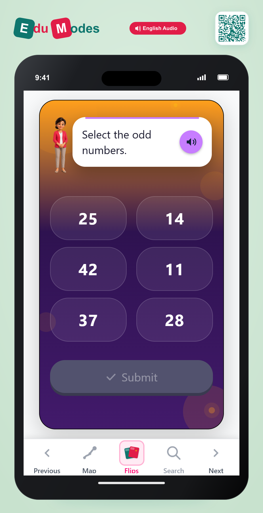 Select even or odd numbers - Select Odd (1-50) - Interactive Learning Game Preview