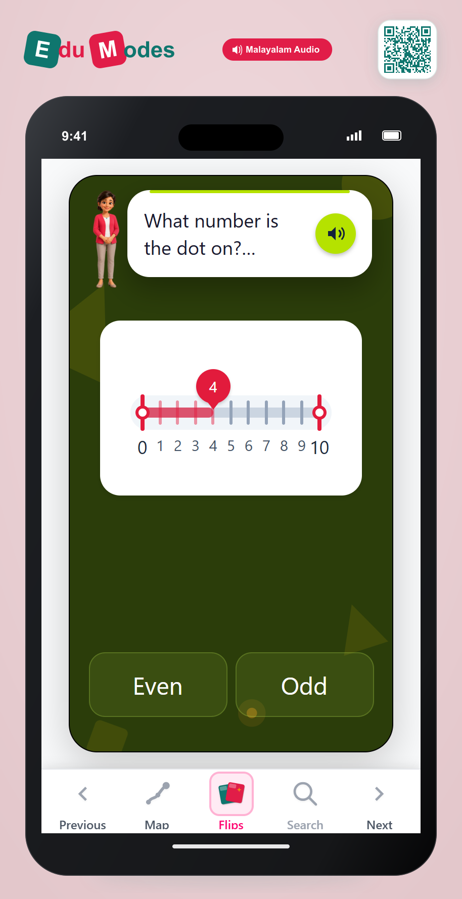 Even or Odd Number Line 1 (Malayalam) - Interactive Learning Game Preview
