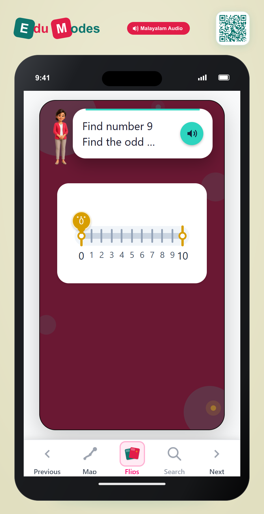Even or Odd Number Line 4 (Malayalam) - Interactive Learning Game Preview