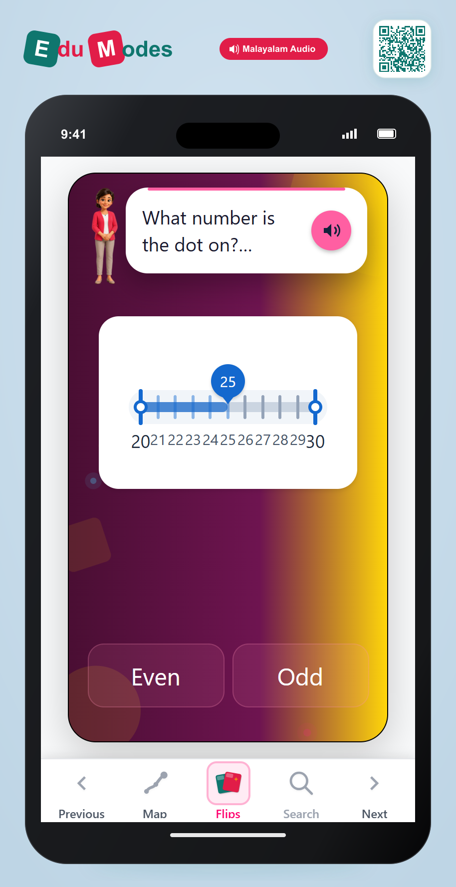 Even or Odd Number Line 9 (Malayalam) - Interactive Learning Game Preview