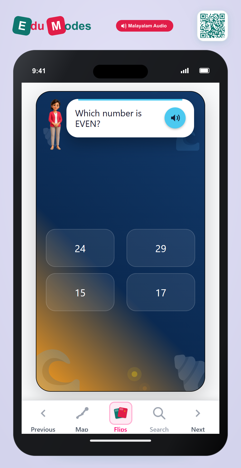 Even or Odd Number Line Review (Malayalam) - Interactive Learning Game Preview