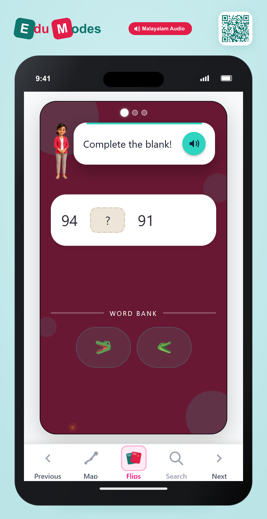 Comparing numbers up to 100 - Part 6 (Malayalam) - Interactive Learning Game Preview