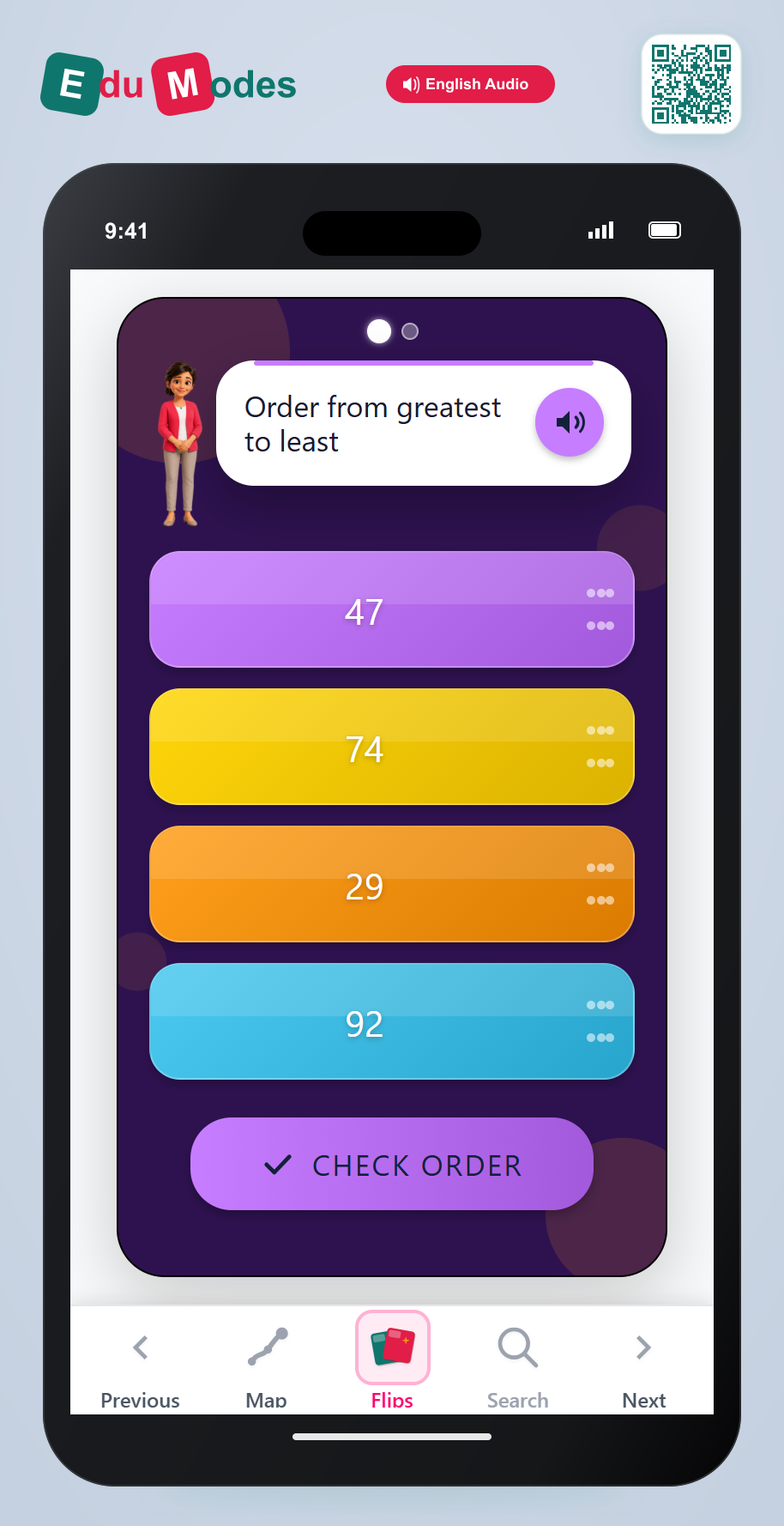 Put numbers up to 100 in order - Part 8 - Interactive Learning Game Preview