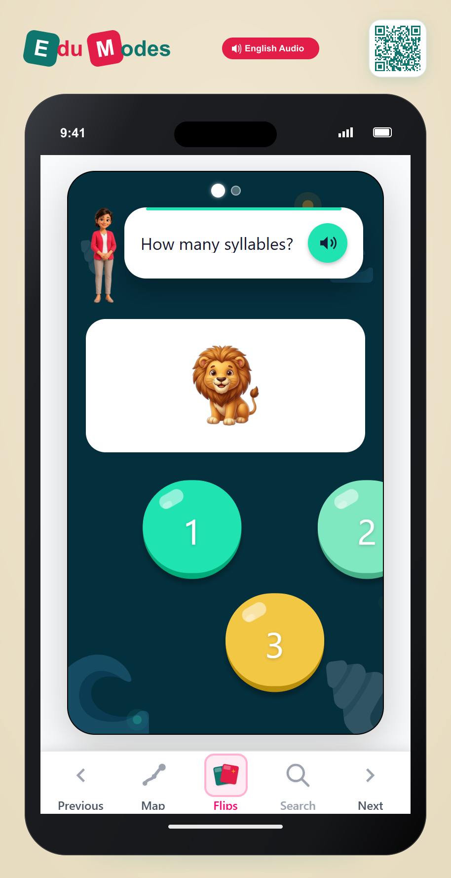 2 vs 4 Syllables - Interactive Learning Game Preview