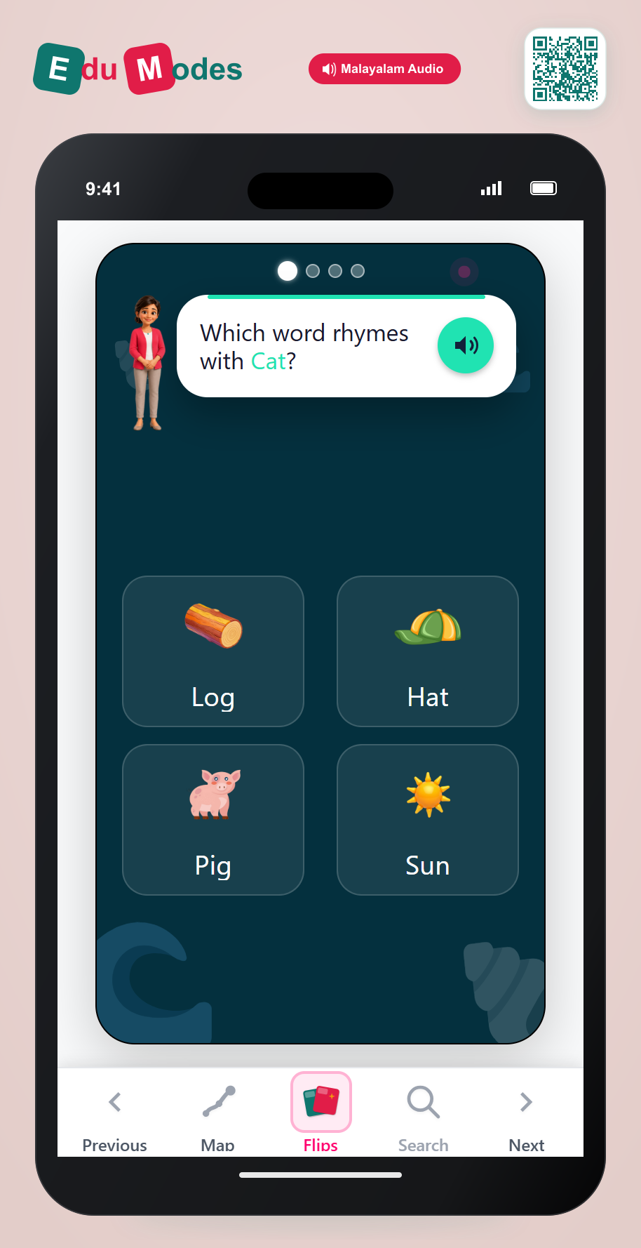 Short A Rhyming Pairs (Malayalam) - Interactive Learning Game Preview