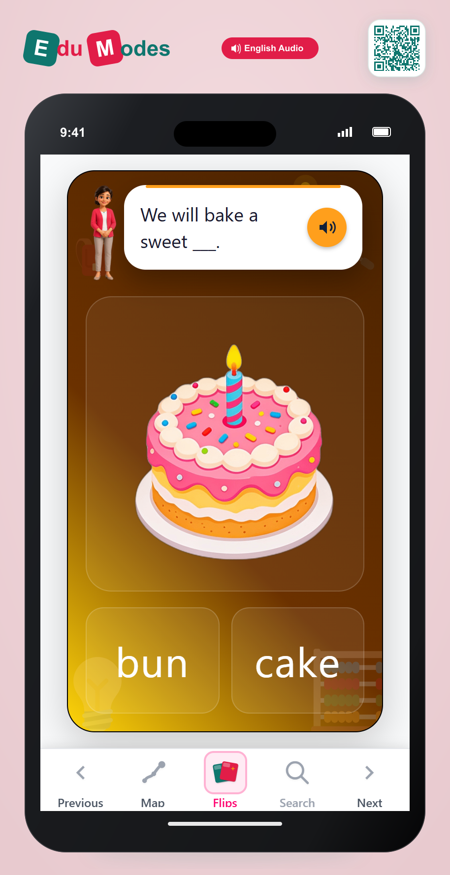 Complete the Rhyme: bake - Interactive Learning Game Preview