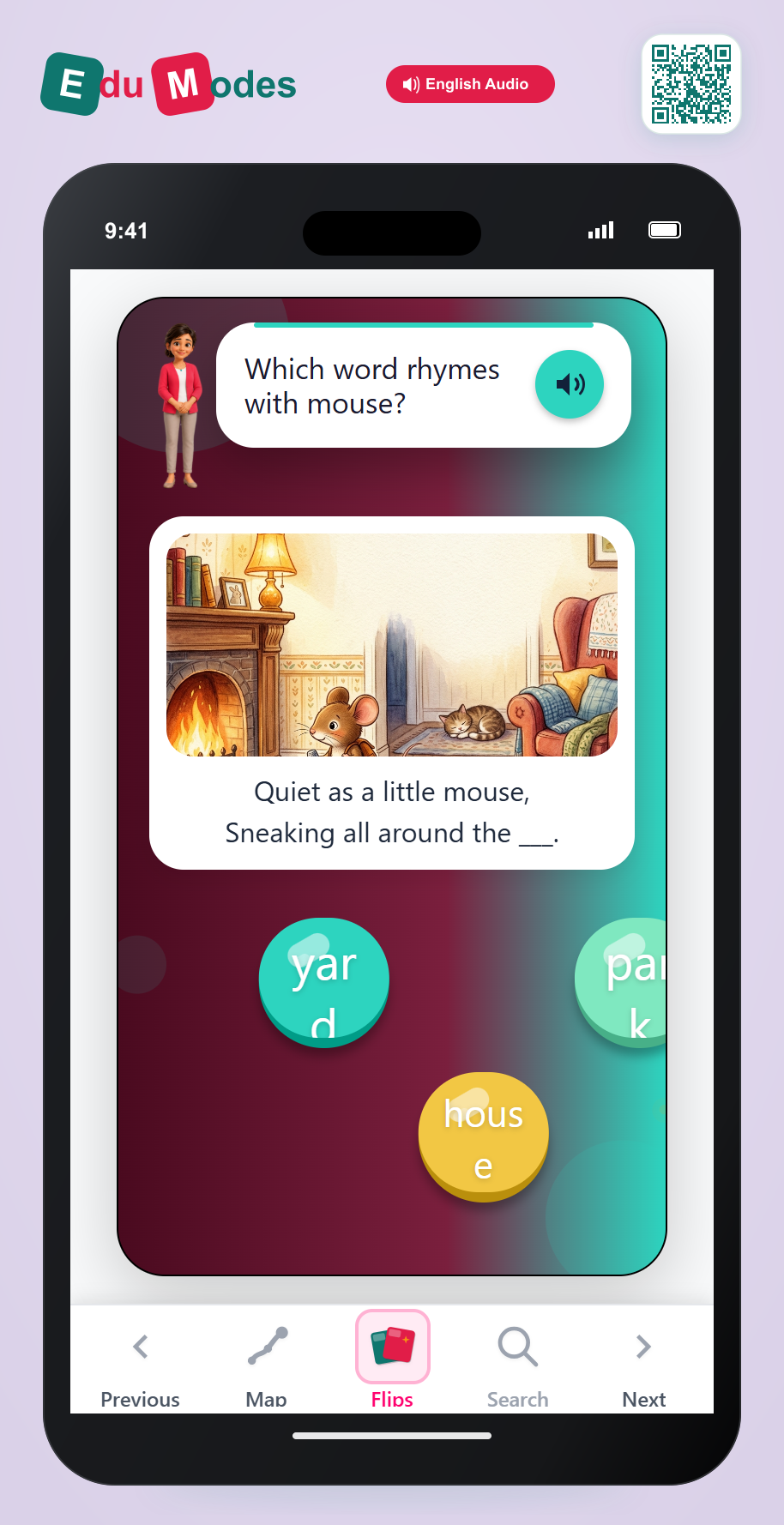 Poem Rhymes: house and mouse - Interactive Learning Game Preview