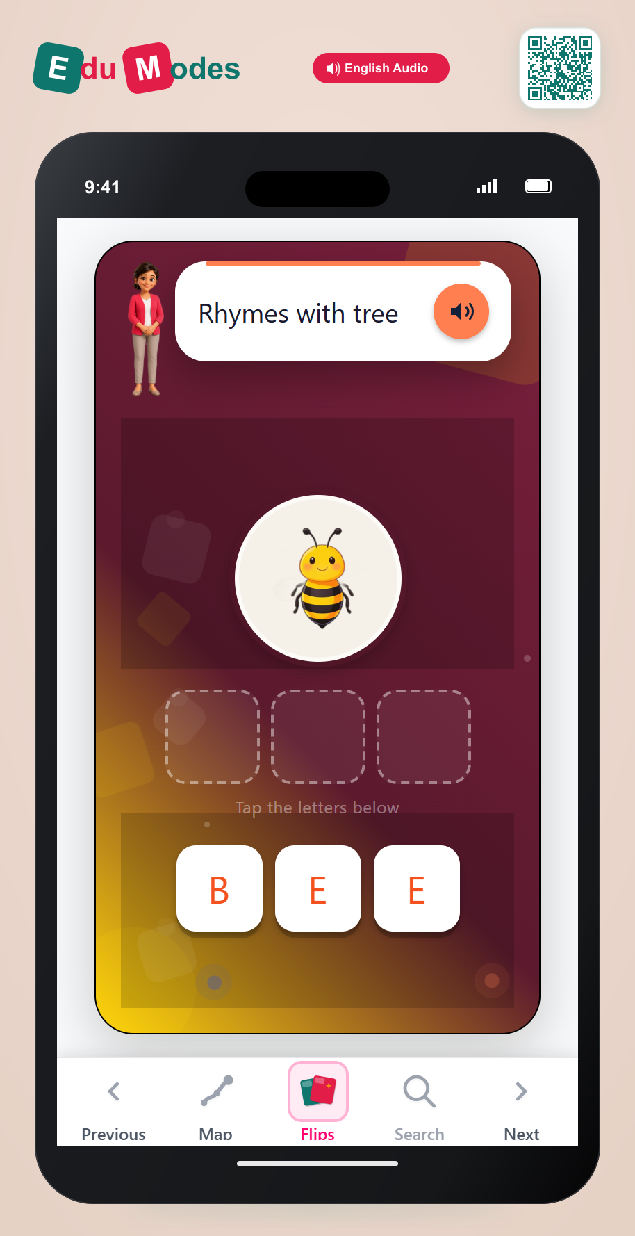 Rhyme Riddle: bee - Interactive Learning Game Preview