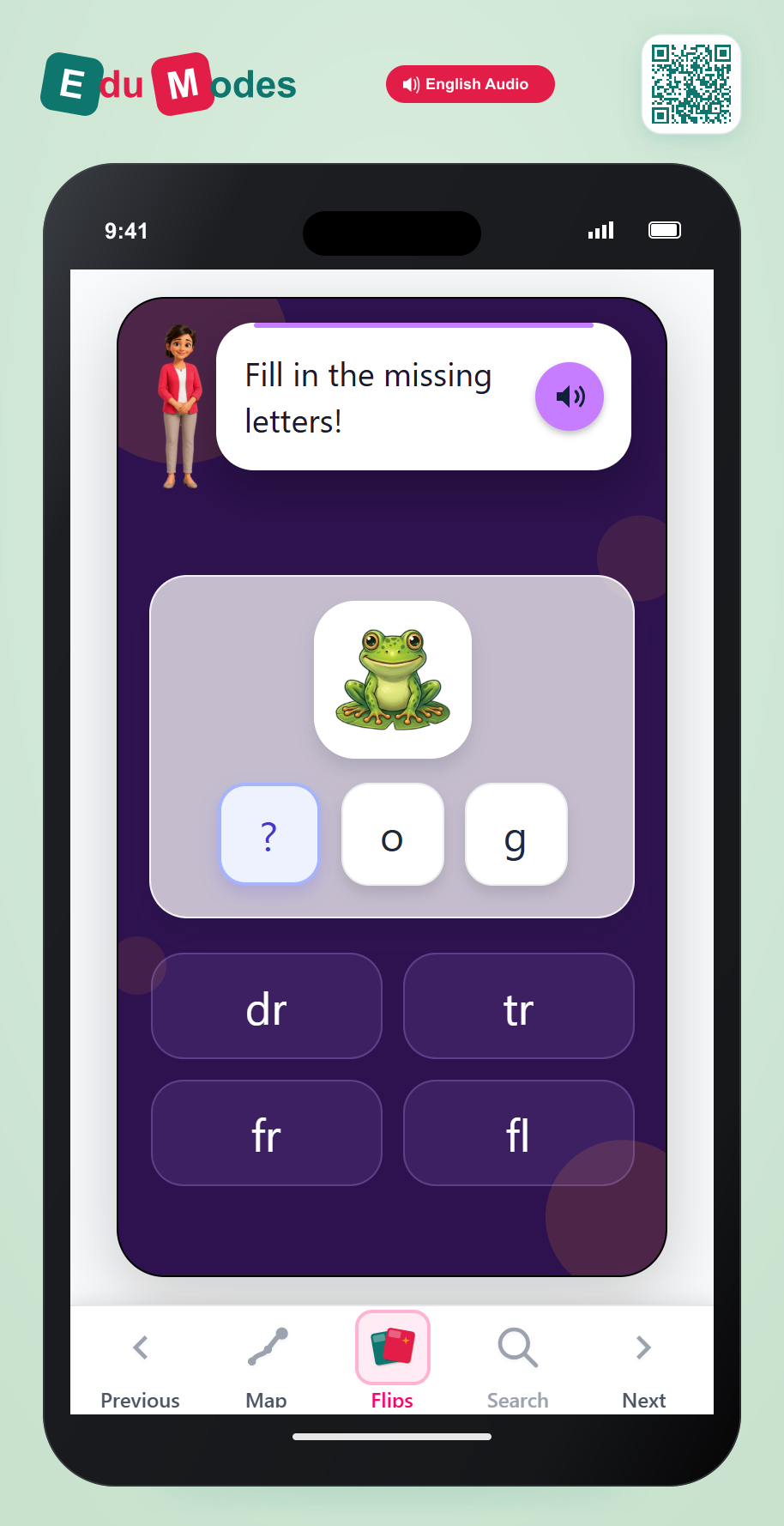 Spell the word frog - Interactive Learning Game Preview
