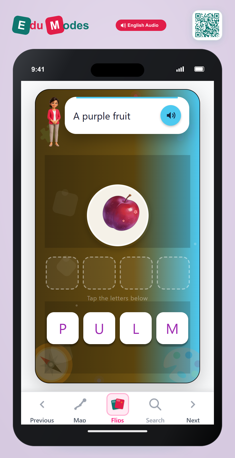 Spell the word plum - Interactive Learning Game Preview