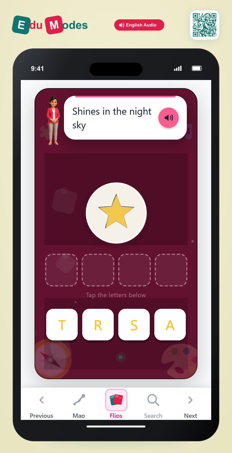 Spell the word star - Interactive Learning Game Preview