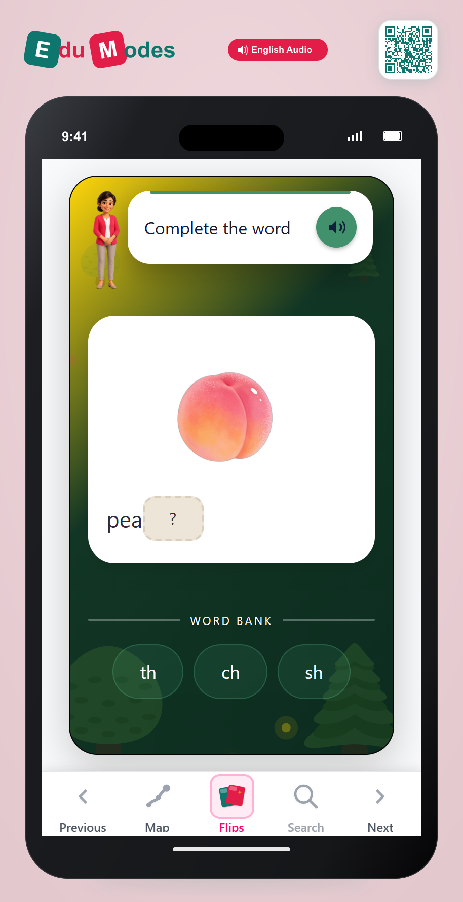 Spell peach - Interactive Learning Game Preview