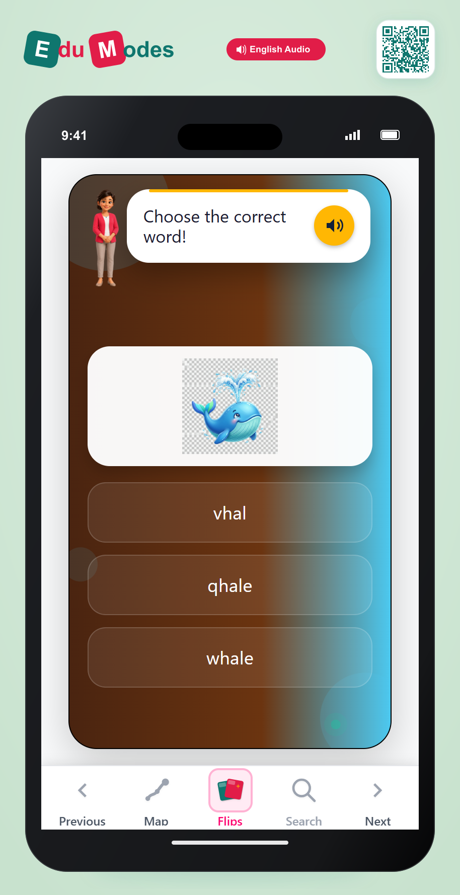 Spell whale - Interactive Learning Game Preview