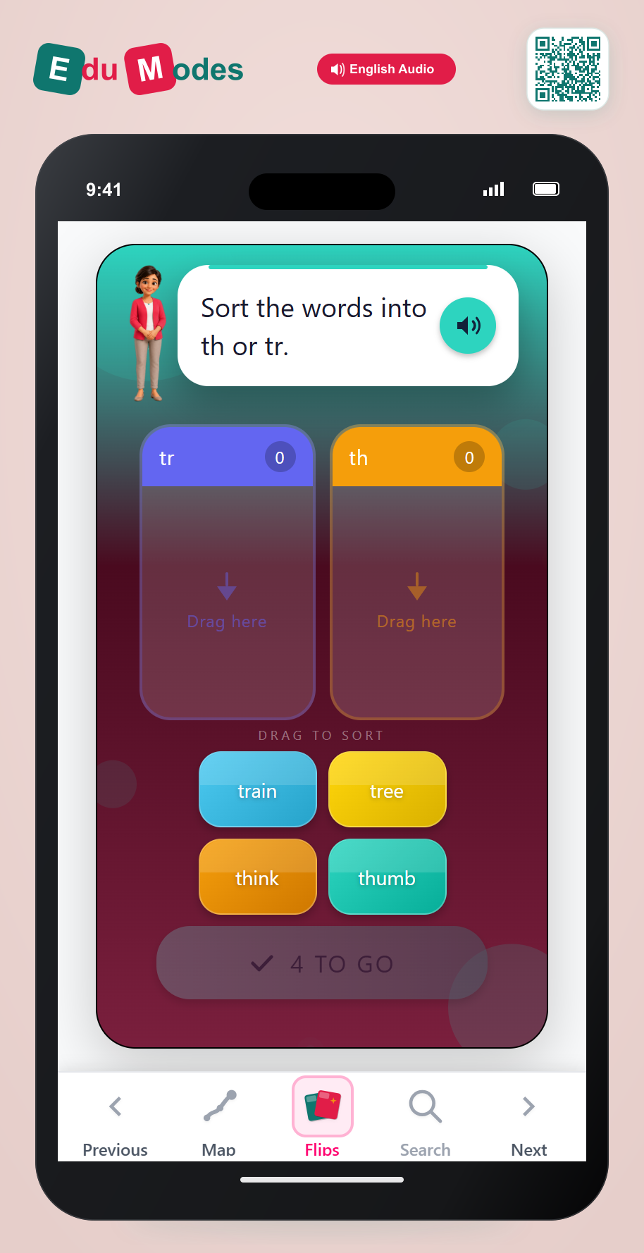 Sort the Digraph and Blend - th and tr - Interactive Learning Game Preview