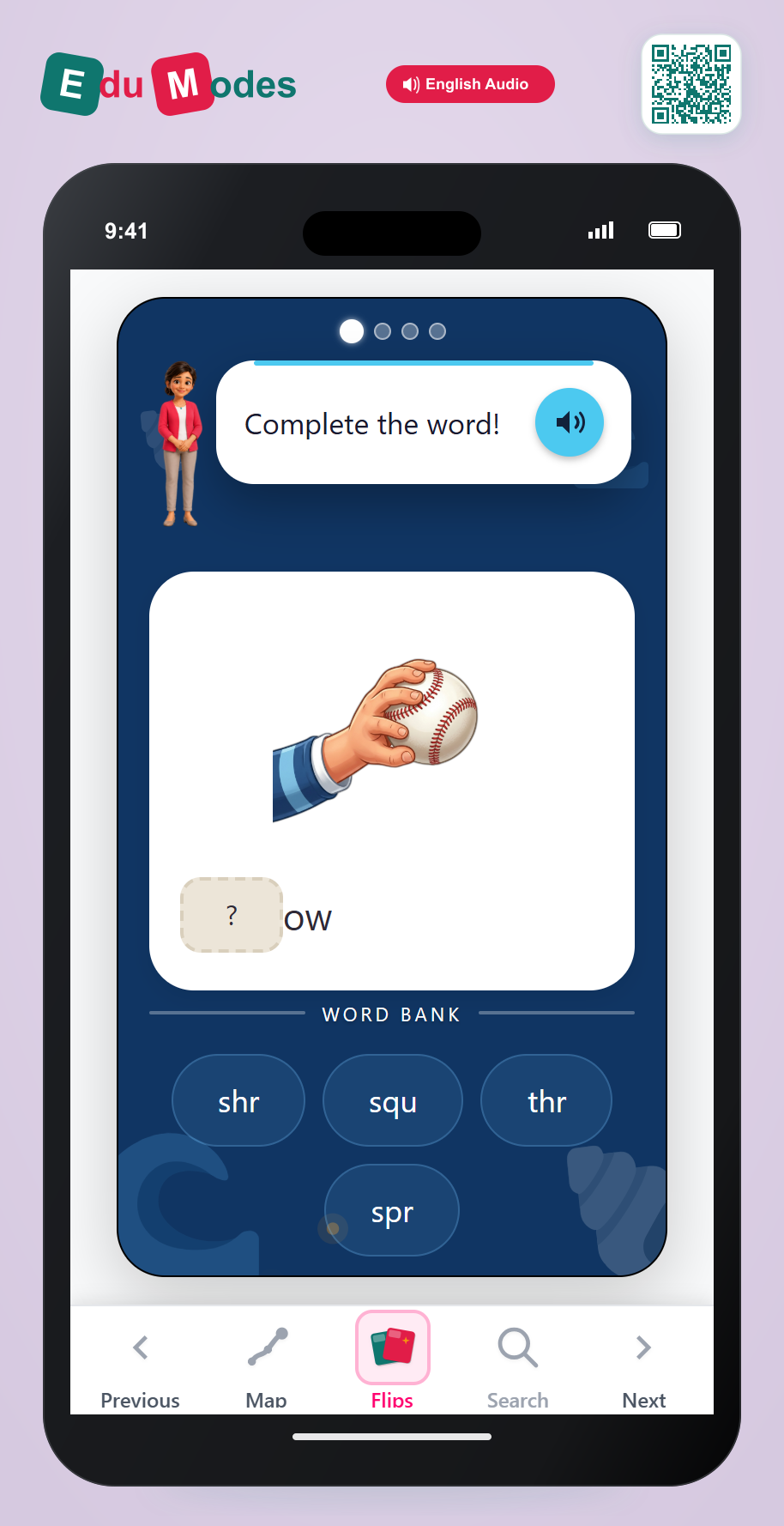 Complete the word with blend 5 - Interactive Learning Game Preview