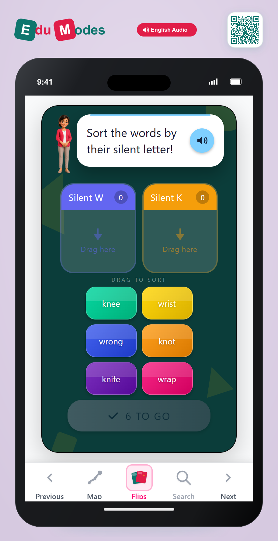 Silent K vs Silent W Sort - Interactive Learning Game Preview