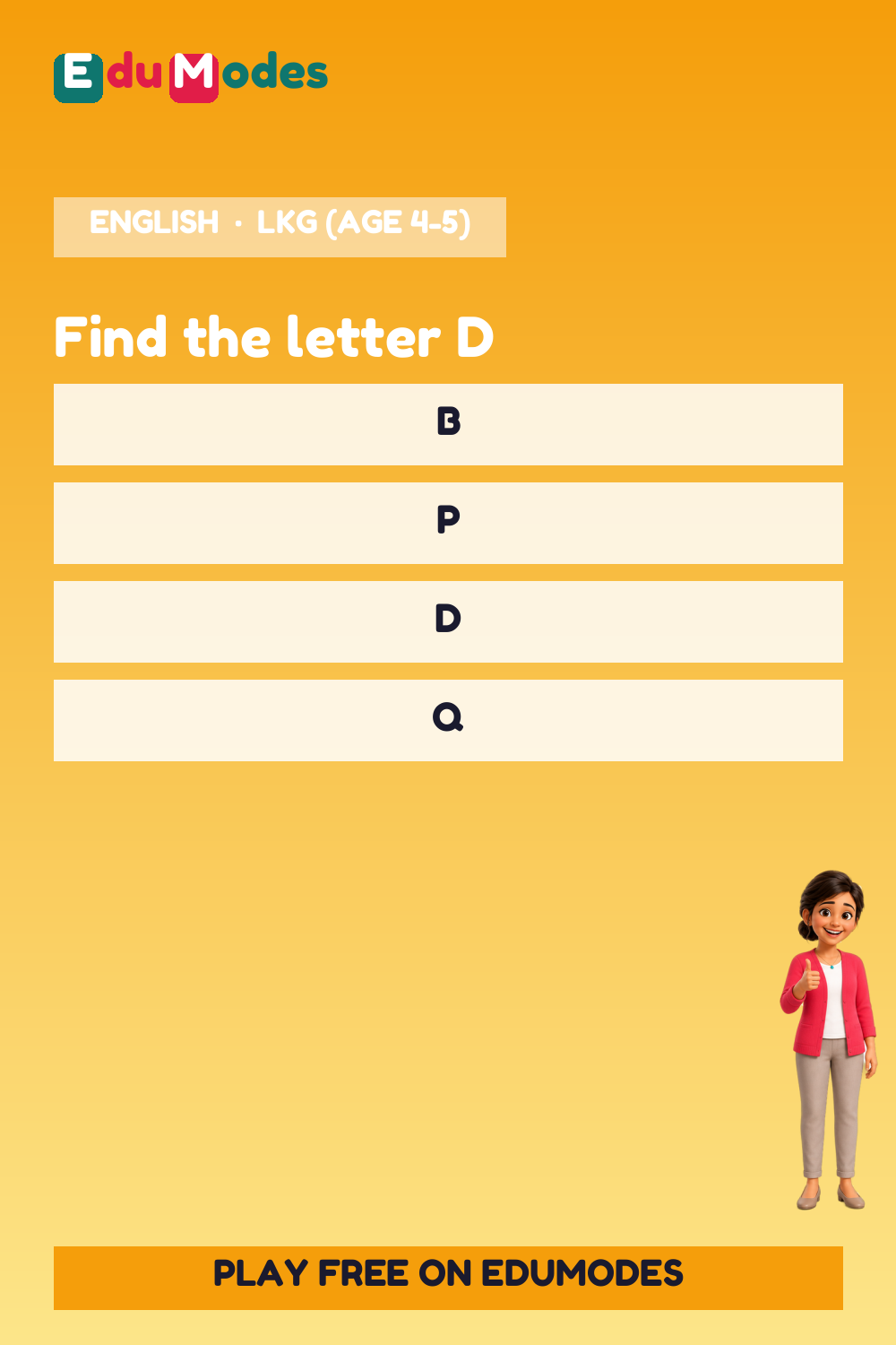 Uppercase Letters D, E, F - Interactive Learning Game Preview