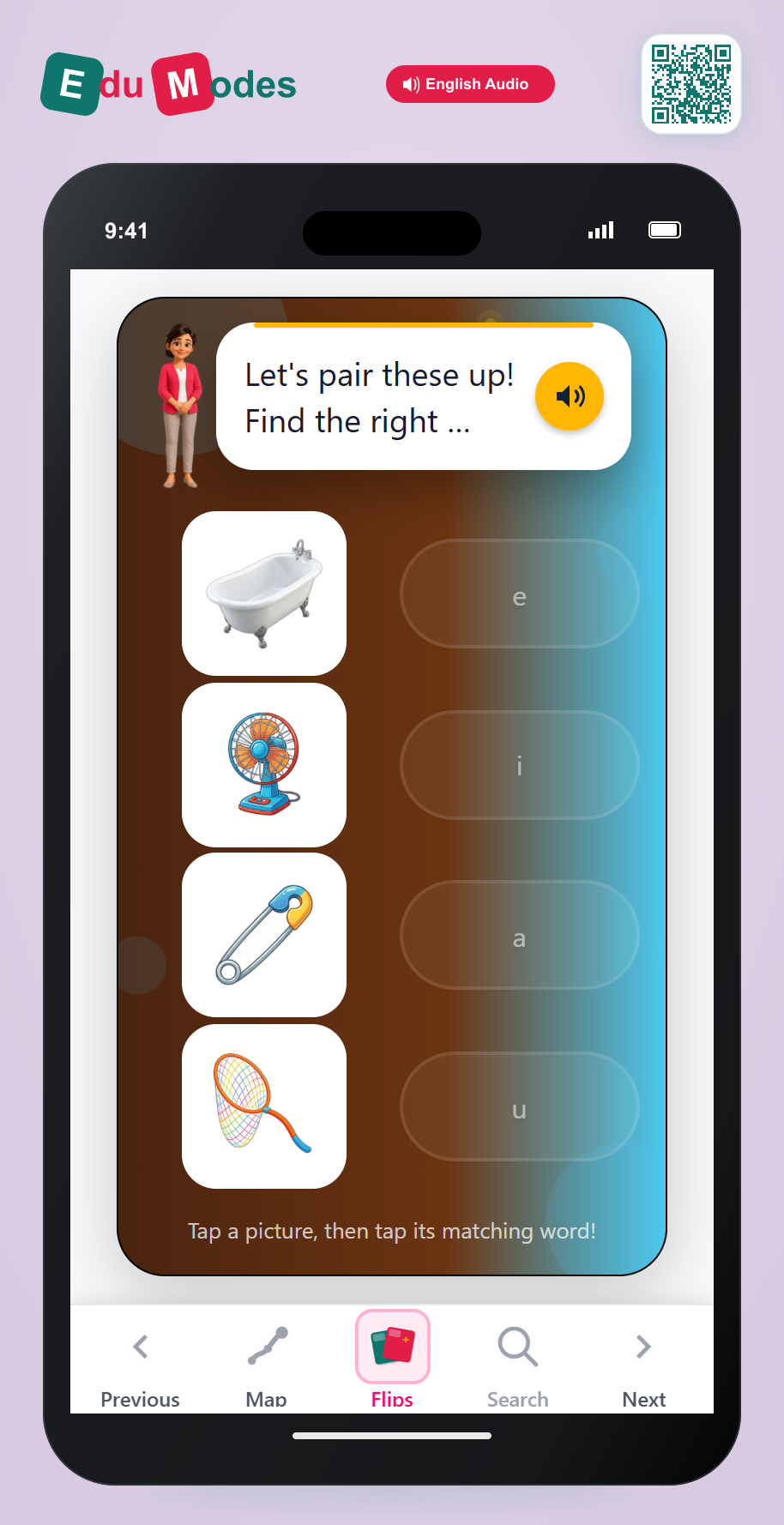 Match Image to Vowel 2 - Interactive Learning Game Preview