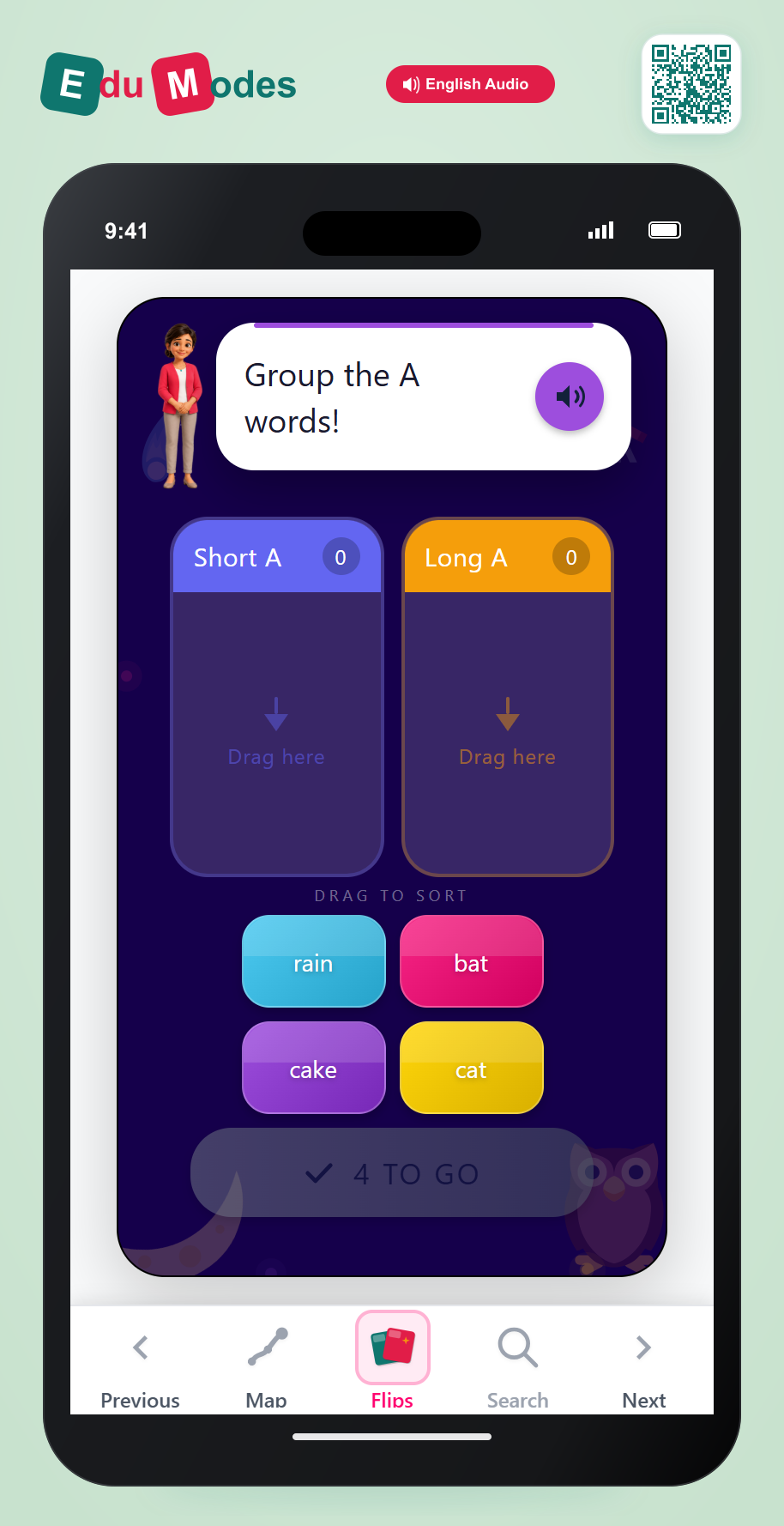 Sort Short and Long A Words - Interactive Learning Game Preview