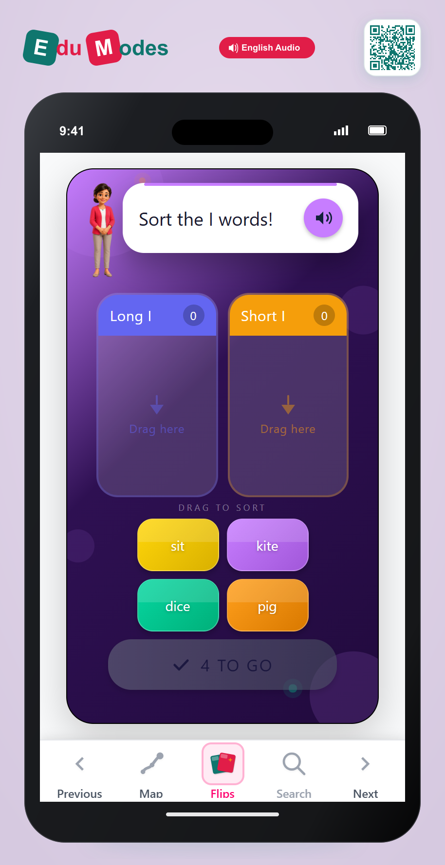 Sort Short and Long I Words - Interactive Learning Game Preview
