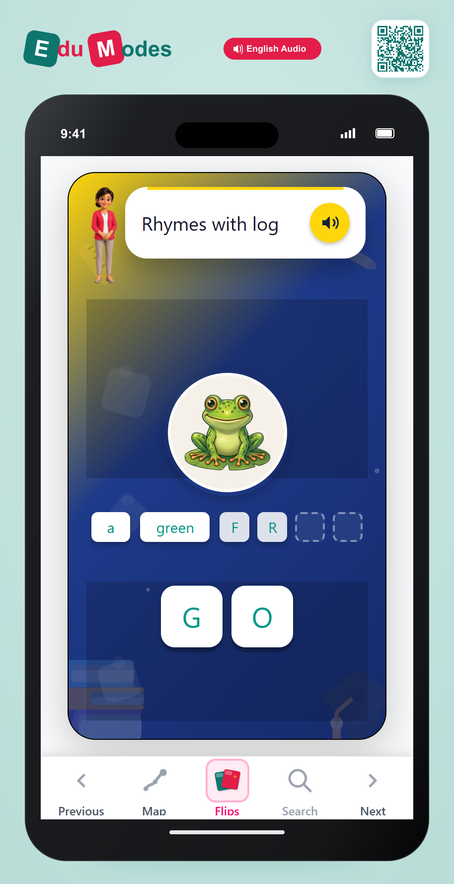Spell the Rhyme - FROG - Interactive Learning Game Preview