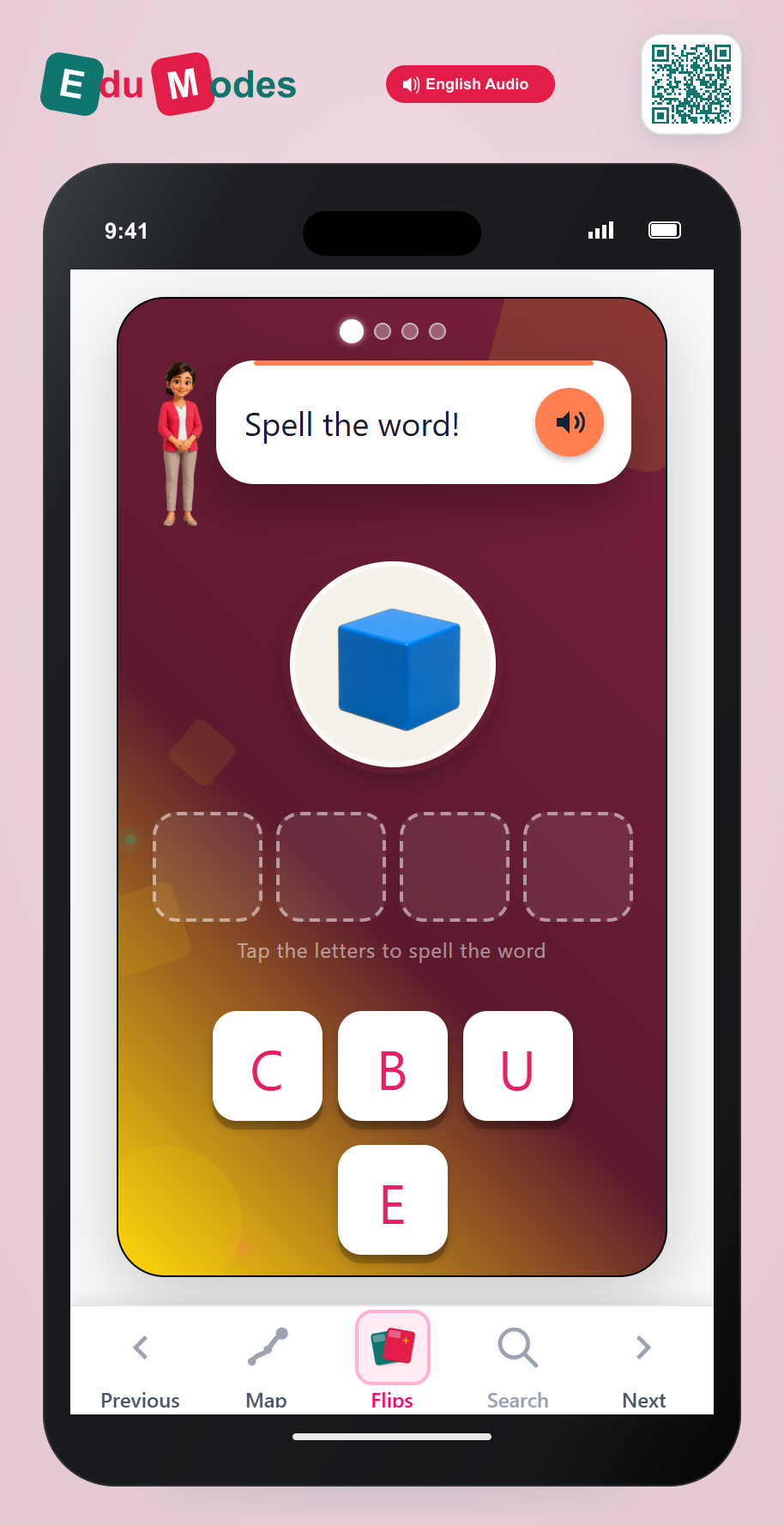 Long "u" Patterns: silent e - Word Scramble - Interactive Learning Game Preview
