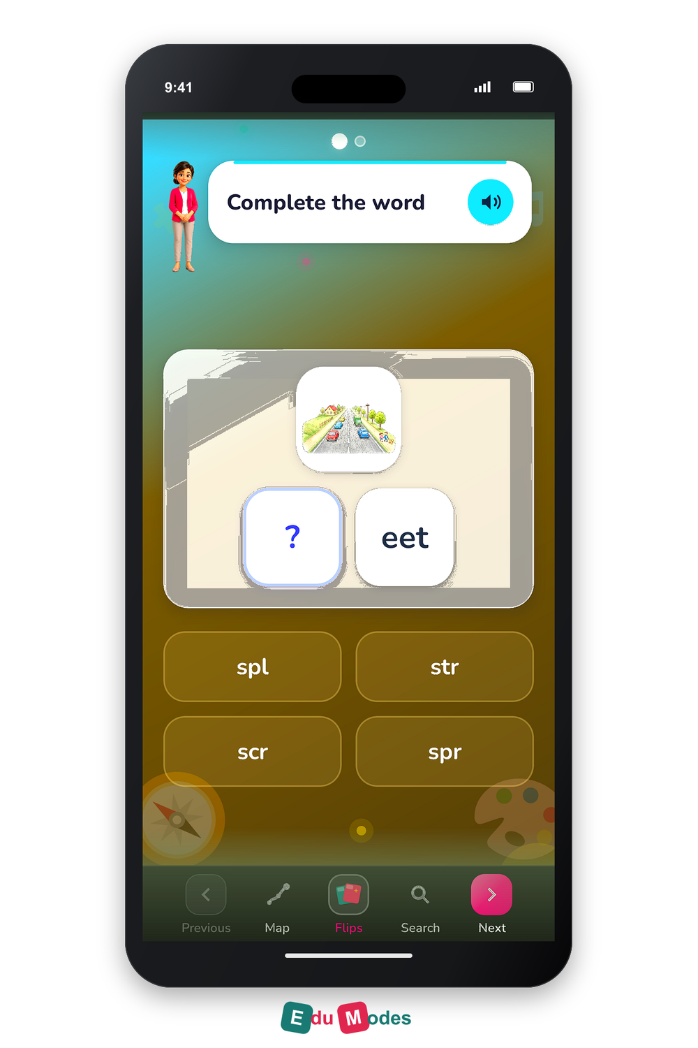 Missing Blend: str - Interactive Learning Game Preview