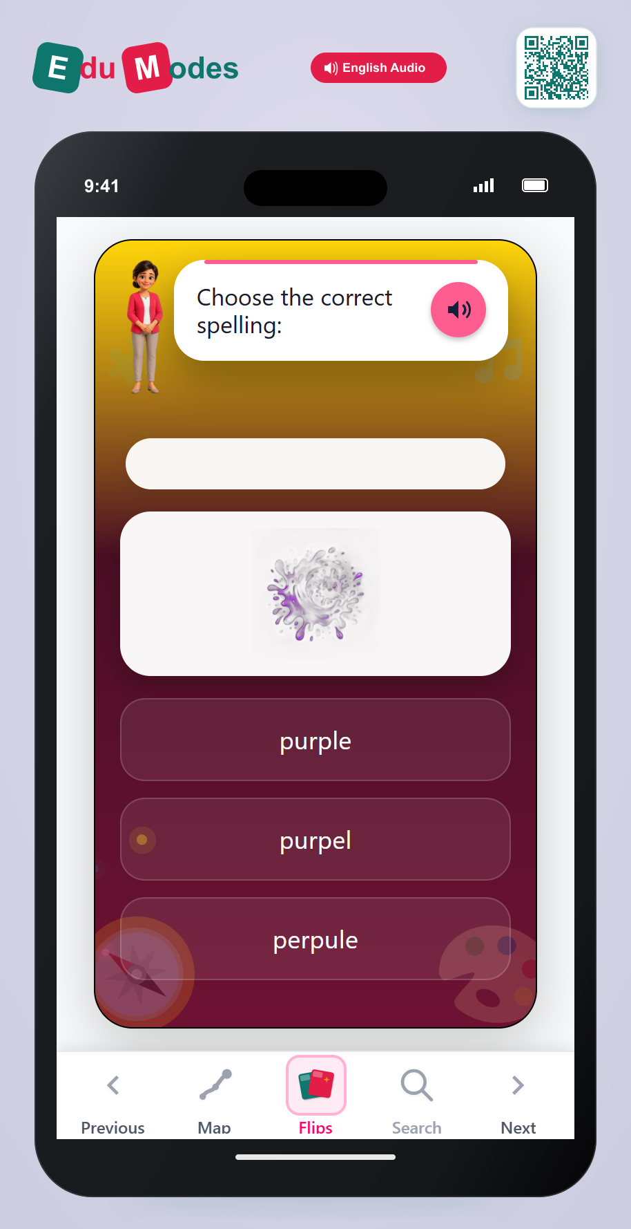 Spell consonant-l-e words - Purple - Interactive Learning Game Preview