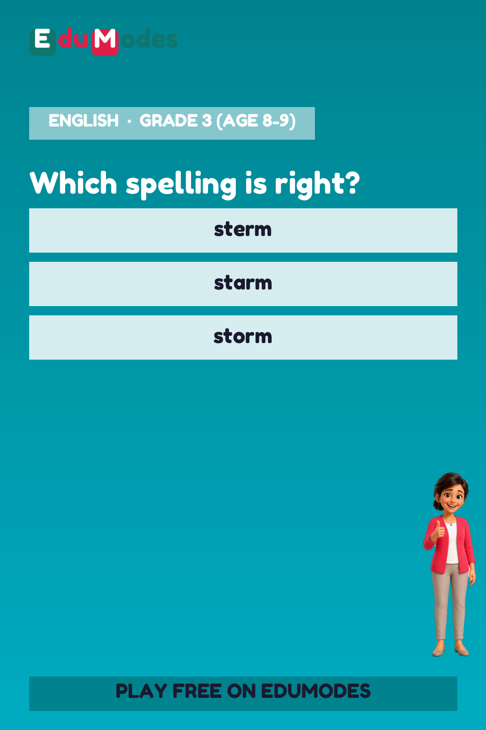 Spell words with r vowel patterns - AR/OR Mix - Interactive Learning Game Preview