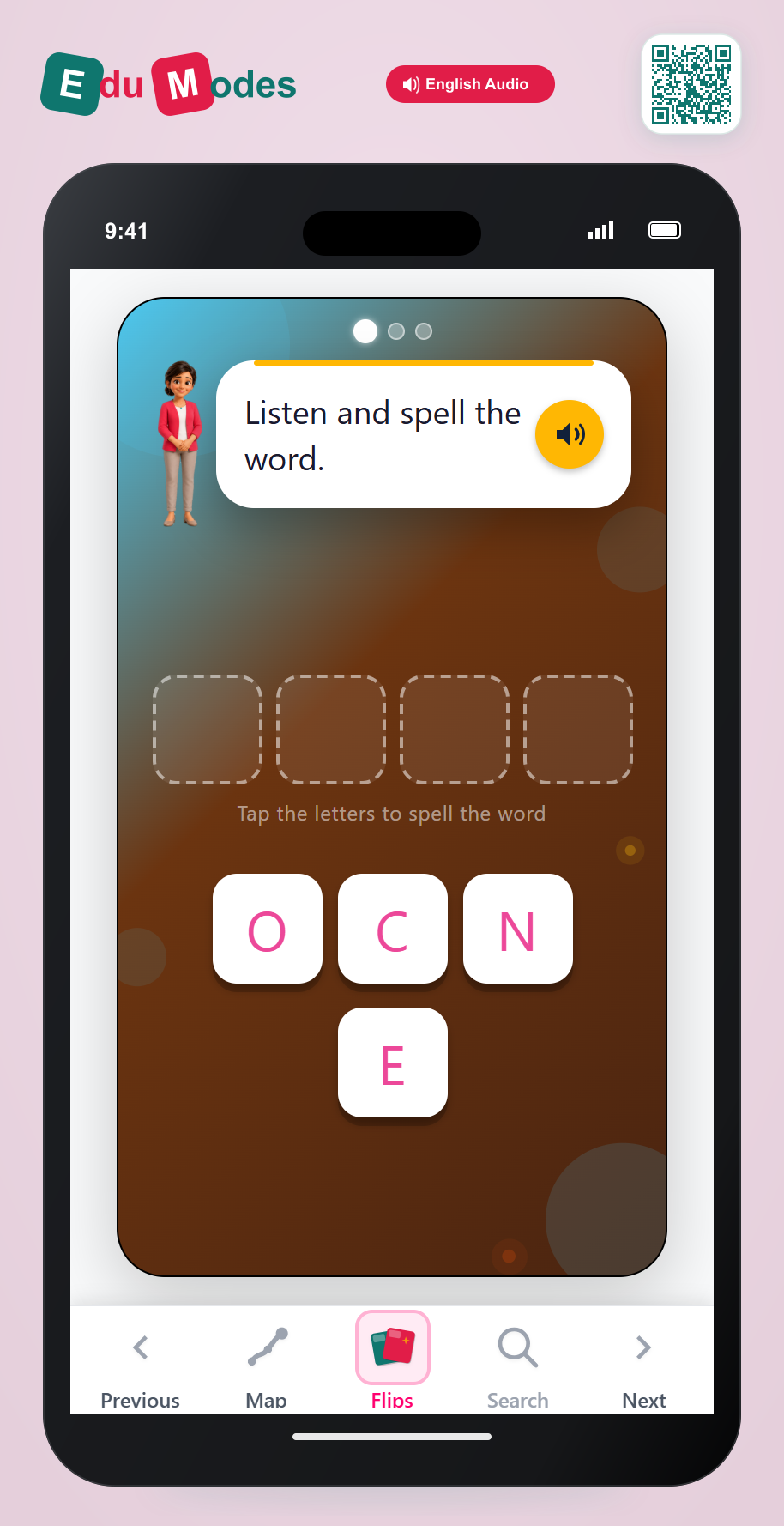 Spell the sight word: once, could, wash - Interactive Learning Game Preview