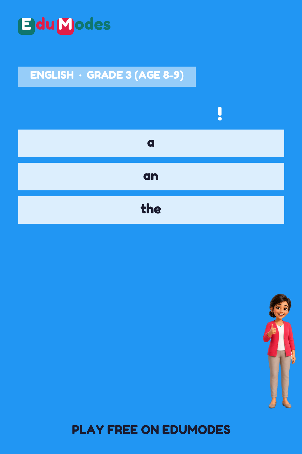 Intro to The: Unique Nouns (Malayalam) - Interactive Learning Game Preview
