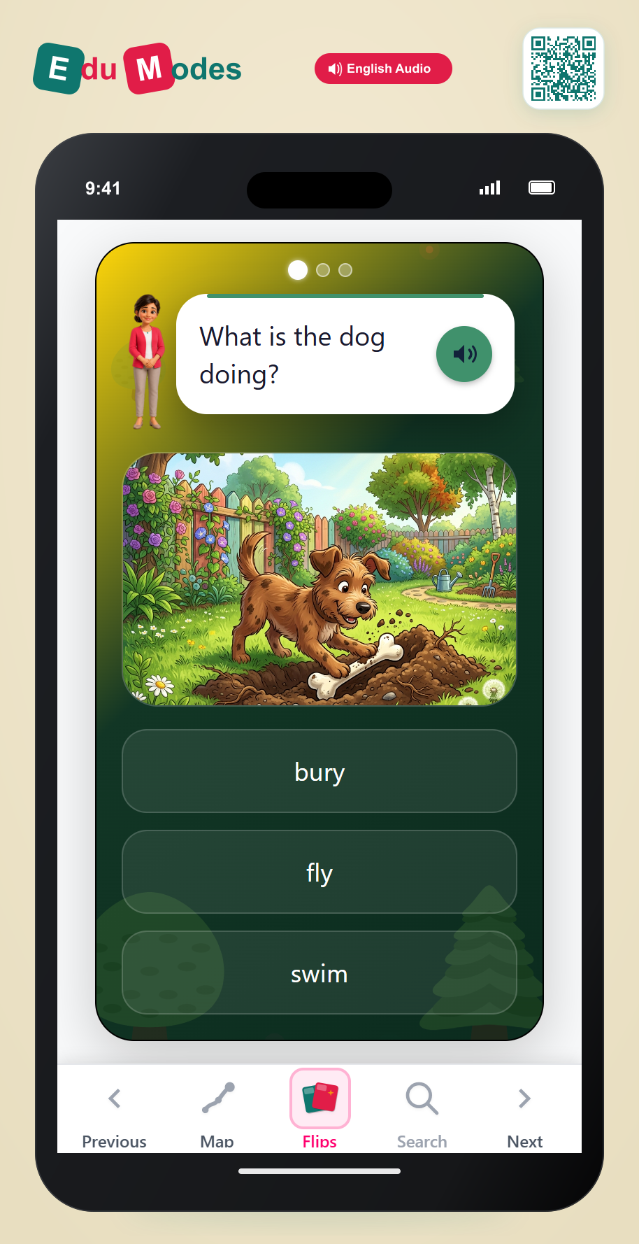 Identify Action Verbs - Scenes 1 - Interactive Learning Game Preview