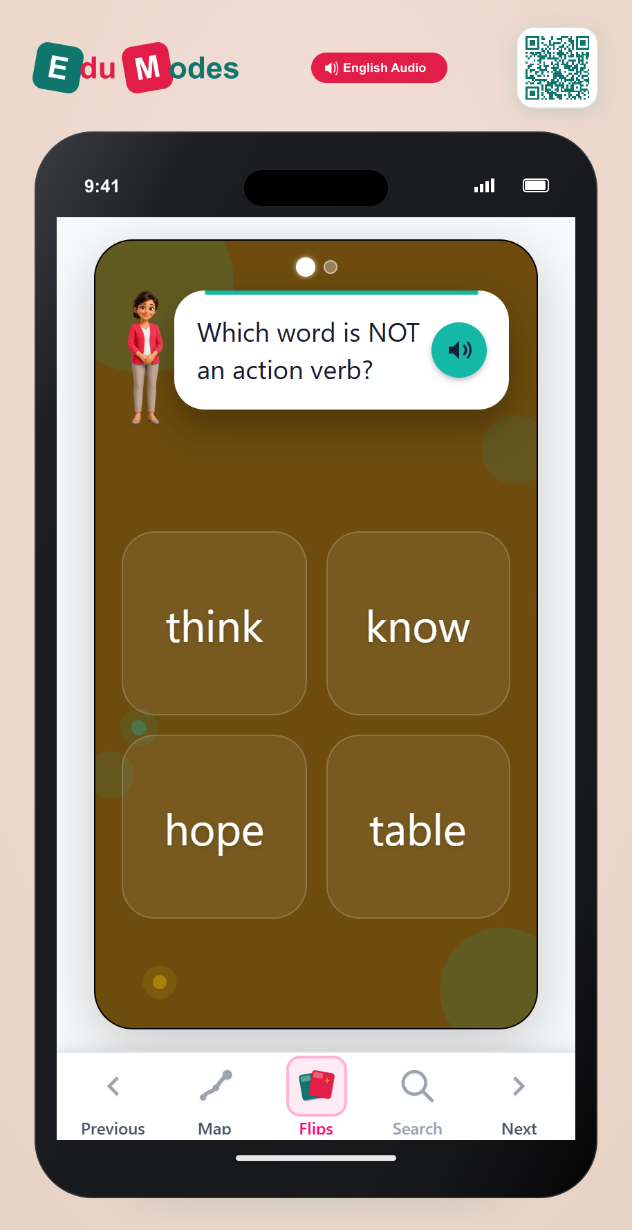 Identify Non Action Verb 2 - Interactive Learning Game Preview