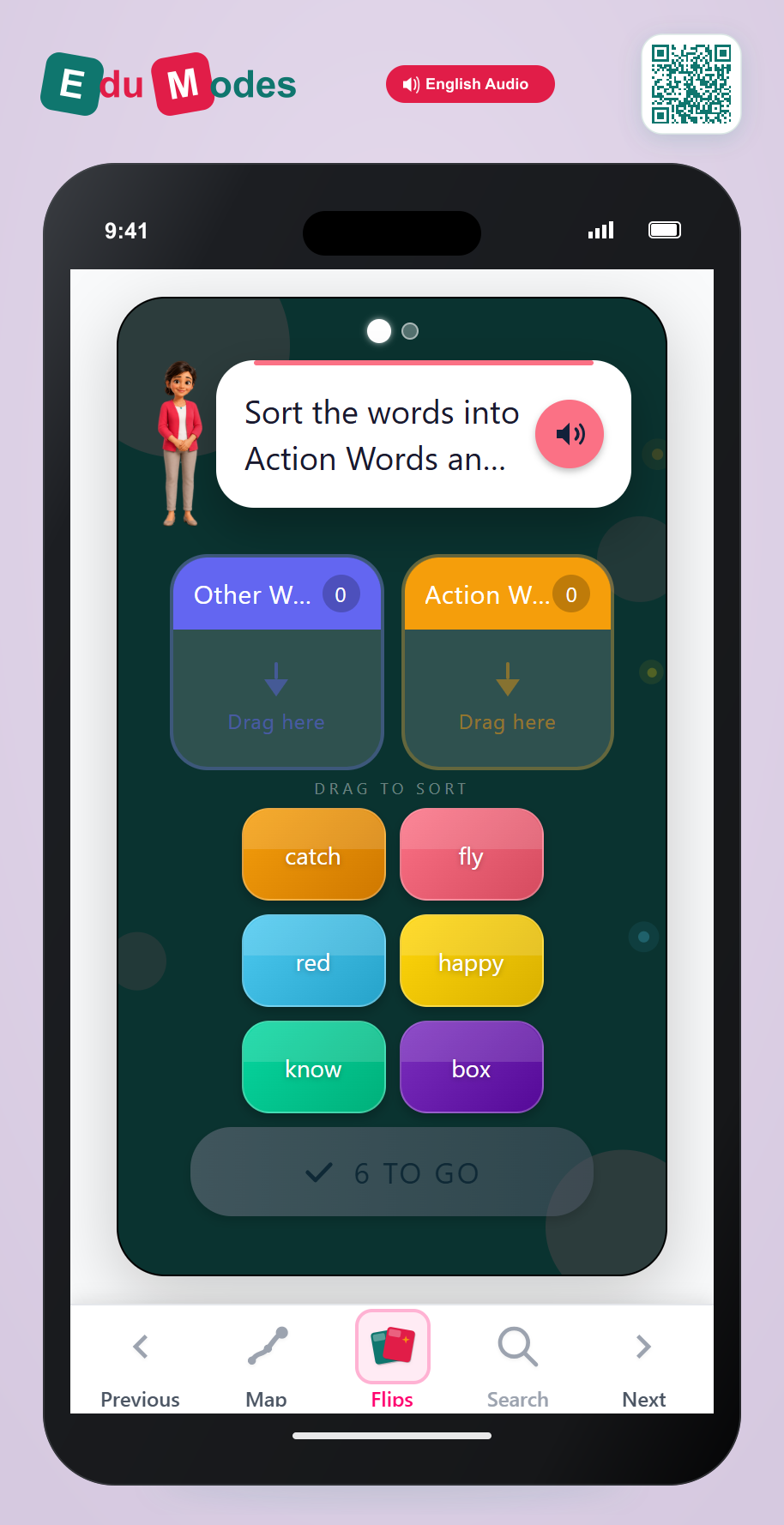 Sort Action Verbs vs Nouns 2 - Interactive Learning Game Preview