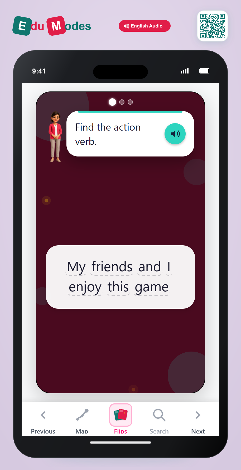 Identify action verbs: Invisible Sentences 5 - Interactive Learning Game Preview